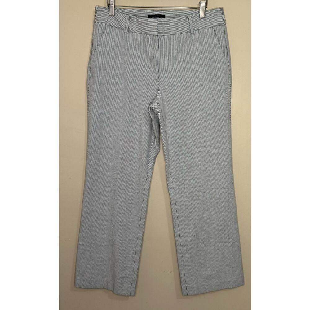 Talbots Newport Pants Women's Size 12 Blue & White Stripe Straight Career READ